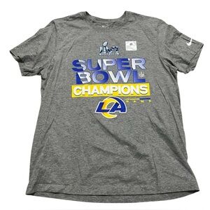 Nike Super Bowl LVI Champions NFL Los Angeles Rams men’s gray shirt size large‎